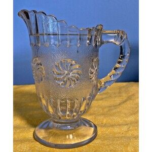 EAPG Antique US Glass No. 15030 ROMAN ROSETTE Creamer Syrup Pitcher 1894-98  5"